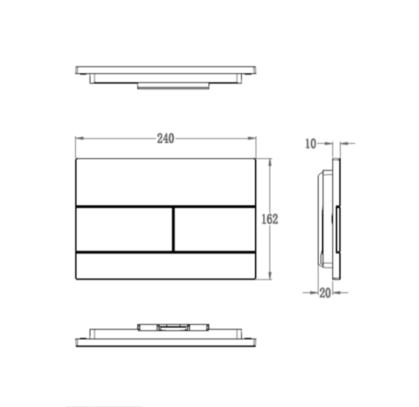 Кнопка смыва для инсталляции WONZON & WOGHAND, Черный матовый (WW-IB235-MB)