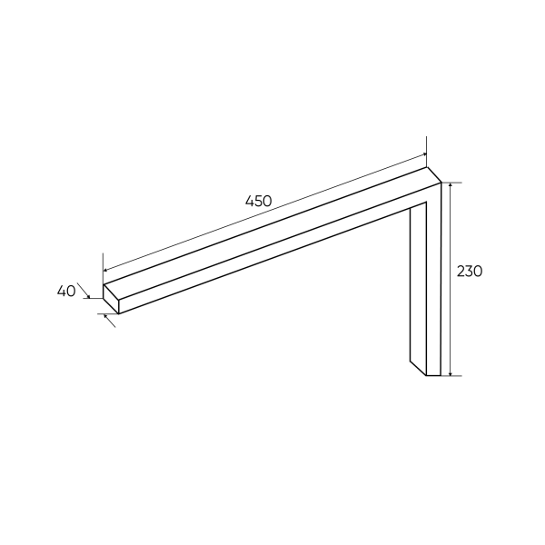Кронштейн VIANT Г-образный черный, комплект 2 шт. (VKRCH4523-G)