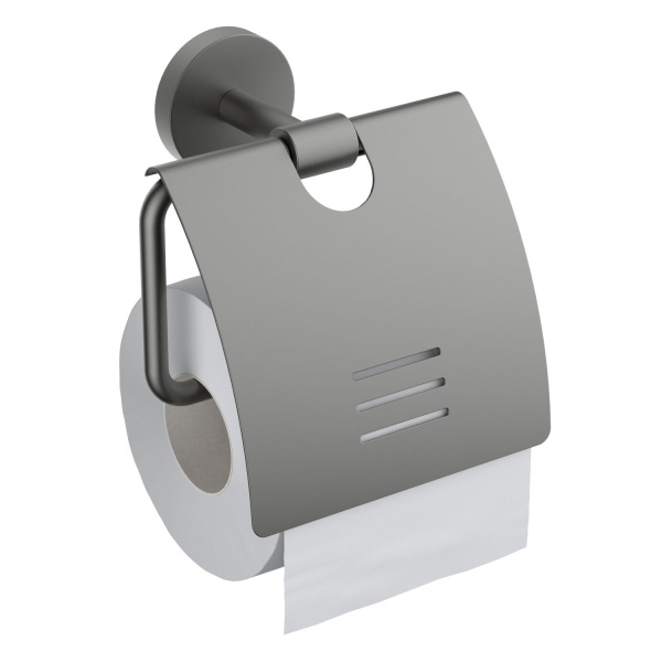 AQ4609BGM БЕТТА бумагодержатель с крышкой, шлиф. черный хром