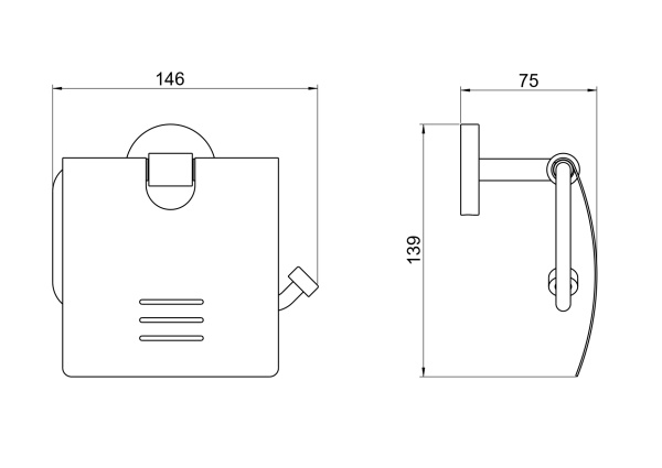 AQ4609BGM БЕТТА бумагодержатель с крышкой, шлиф. черный хром