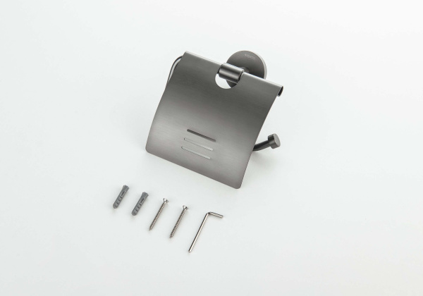 AQ4609BGM БЕТТА бумагодержатель с крышкой, шлиф. черный хром