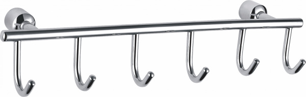 Вешалка с 6 крючками для ванной WONZON & WOGHAND, Хром (WW-9382-6)