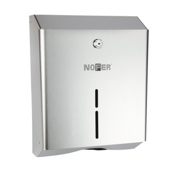 Диспенсер для бумажных полотенец Nofer антивандальный шгв 253*115*370 цвет-сталь матовая 04010.S